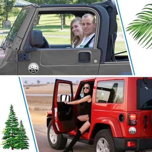 Image of Beach Badge Rated Car Emblem, 4 x 4 Metal Automotive Badge 3D Metal Car Emblems Round Emblem Decals Car Badge Decals Stickers Compatible with Jeep Wrangler Vehicles Trucks SUV Accessories(ZS072)