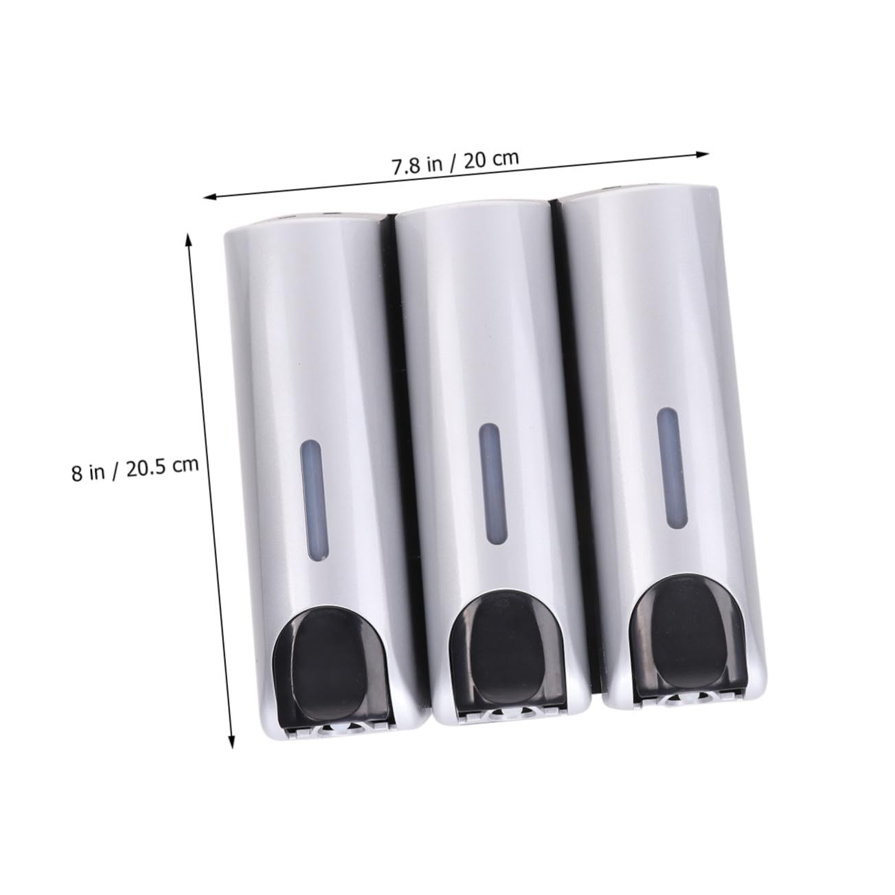 Dispensador de Jabón de Baño con Triple Cabezal Metal Plástico Plata