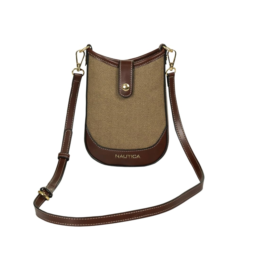 nautica Women's Compact Mobile Sling Pouch | Durbale Textured PU Vegan Leather | Splash-Resistant, Lightweight with Adjustable Detachable Strap | Versatile Premium Crossbody Phone Bag-picture-10