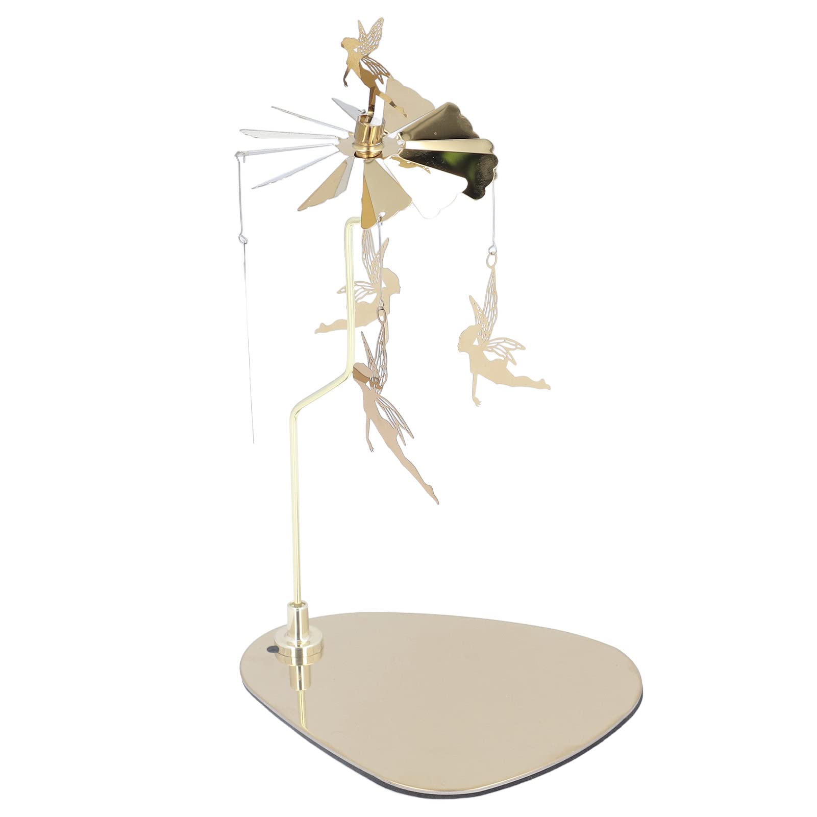 Candle Holder,Romantic European Stainless Steel Rotating Round Plate Aromatherapy Wind Candle Holder for Home Decor(#6)