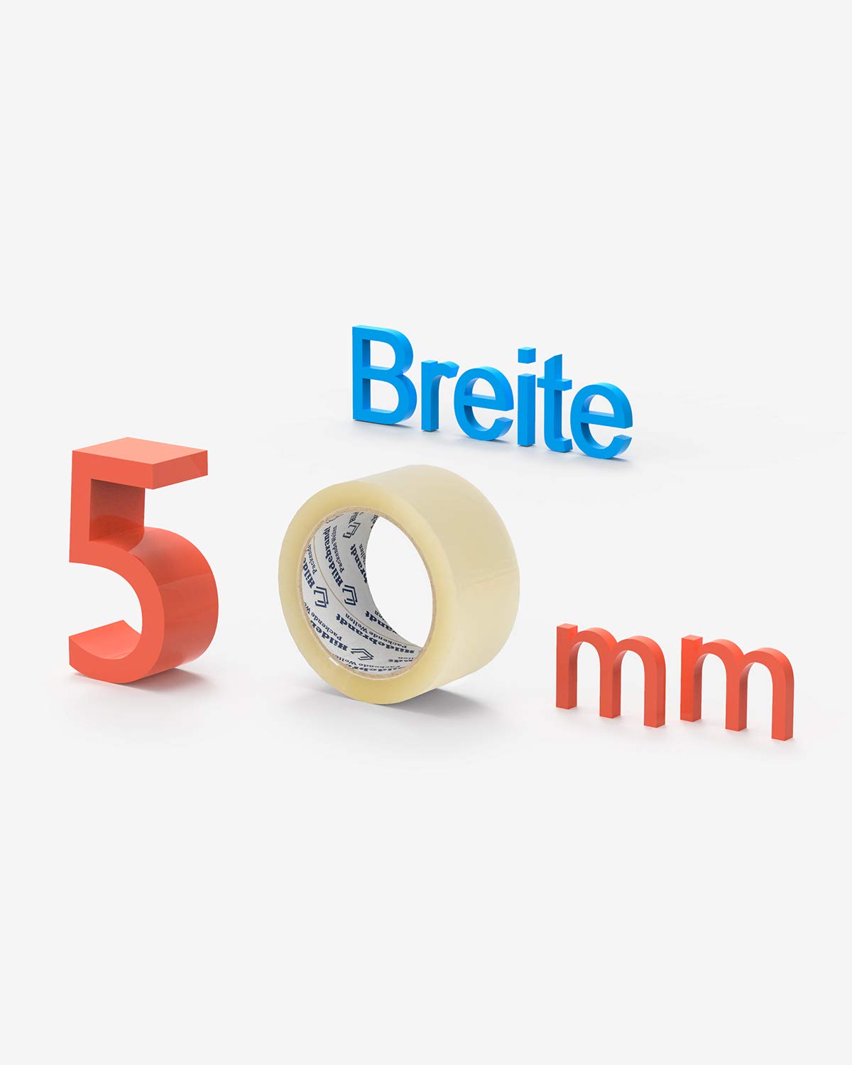 Klebeband 66 lfm × 50 mm, PP Paketklebeband, Leise Abrollend, Transparent, 108 Rollen
