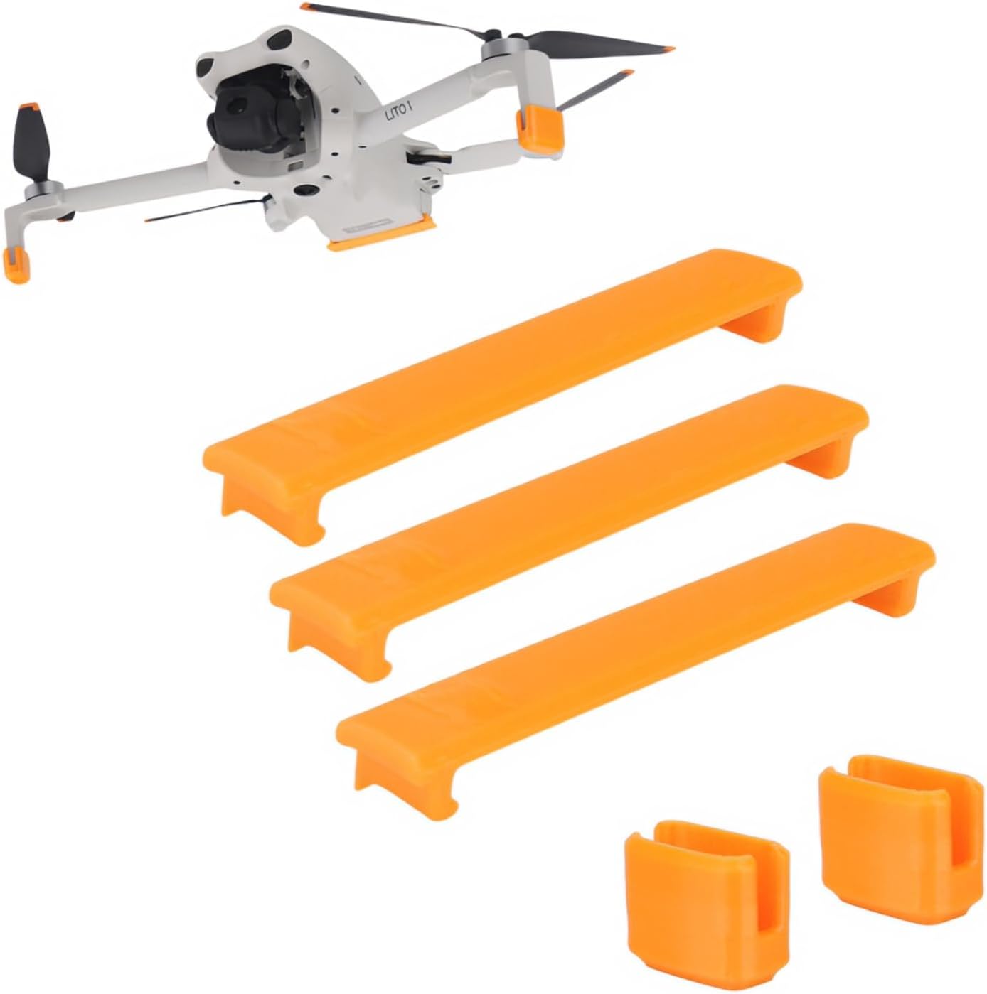 Landing Pad Set Compatible with DJI Lito 1, X1 — 6.1g Ultra-Light, Clip-On Protection for Scratch-Free Takeoff on Rough Ground (ORANGE)