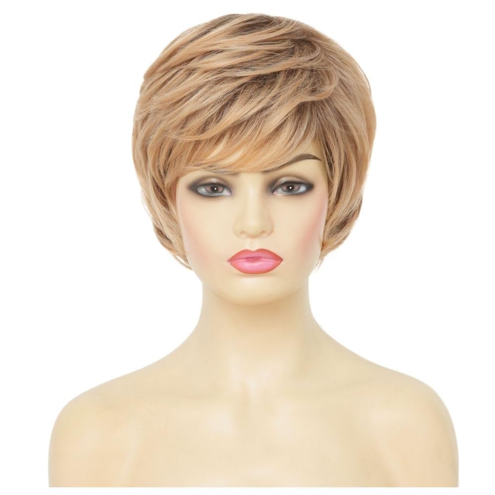 Siudus Blonde Short Wigs for Women Layered Shaggy Pixie Cut Hair Wig Natural Heat Resistant Fiber Daily Party Wig - Image 2