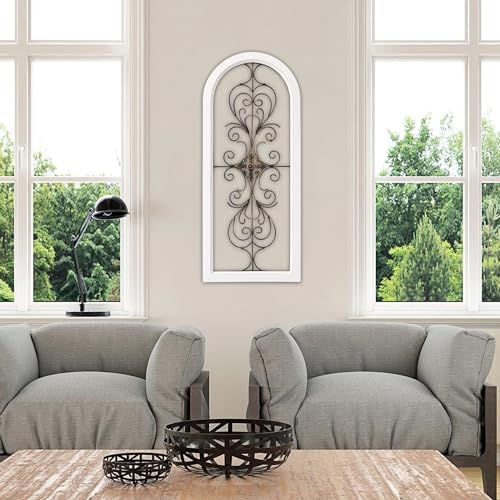 Sintosin-Hanging-Farmhouse-White-Wood-and-Metal-Wall-Decor-13-X-32-Inches-Handmade-Distressed-Gold-and-Black-Wrought-Iron-Wall-Decor-Living-Room-Entryway-Metal-Wall-Art-above-Couch Sintosin Hanging Farmhouse White Wood and Metal Wall Decor 13 X 32 Inches Handmade Distressed Gold and Black Wrought Iron Wall Decor Living Room Entryway Metal Wall Art above Couch
