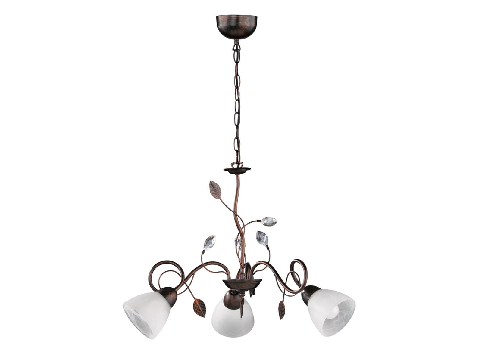 Trio Leuchten 110700328 Traditio a + + to e, Lampadario, Metallo, E14, antico ruggine, 70 x 70 x 150 cm