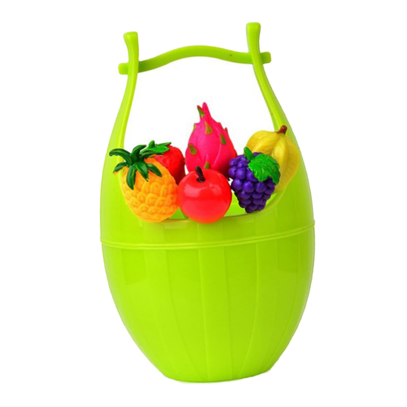 BRIGHTFUFU 6pcs Cupcake Picks Dessert Forks Cocktail Sticks Snack Fork Fruit Fork Fruit Picks Green