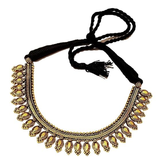 ATHZ Black Thread Antique Gold oxidised Necklaces golden finish Ethnic Choker Festival Thread Women Fashion Jewellery (B0DF6DDD67) Amazon Price History, Amazon Price Tracker