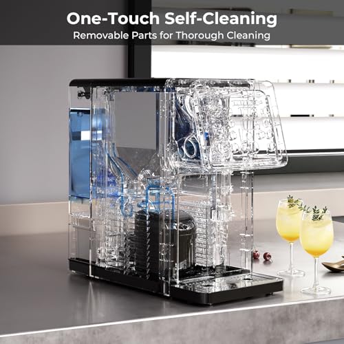 Image of Antarctic Star Countertop Ice Maker with Cold Water Dispenser, 3.5L Removable Tank, 2 Sizes, 9 Bullet Ice in 8 Mins, 26lbs Daily Ice Production, for Home /Office /Dorm /RV