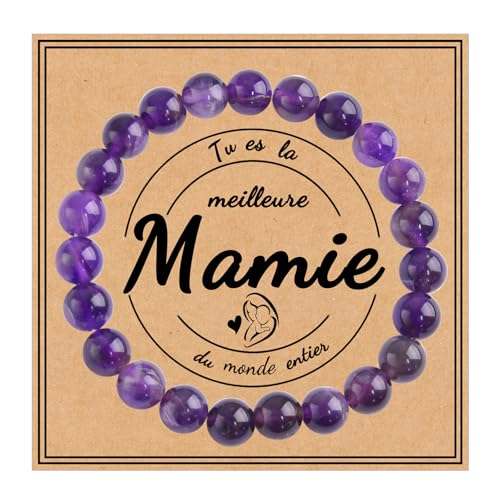 FANCIBAND Ideas Cadeau Maman/Mamie Bracelet Amethyste Femme Cadeau Original Femme pour Maman/Mamie Cadeau Fête Des Mères, Piedra, No aplicable
