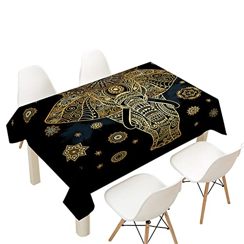 Morbuy Nappe Carrée Anti Tache, 3D Éléphant Imprimé Nappes