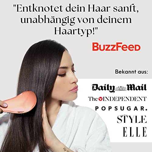 Haarbürste ohne Ziepen | Die Perfekte Detangler-Bürste für Locken, Glattes, Dickes, Dünnes Haar | Haarbürste für Kinder und Damen - Lily England Entwirrbürste für Lange Haare und Kurze (Roségold)