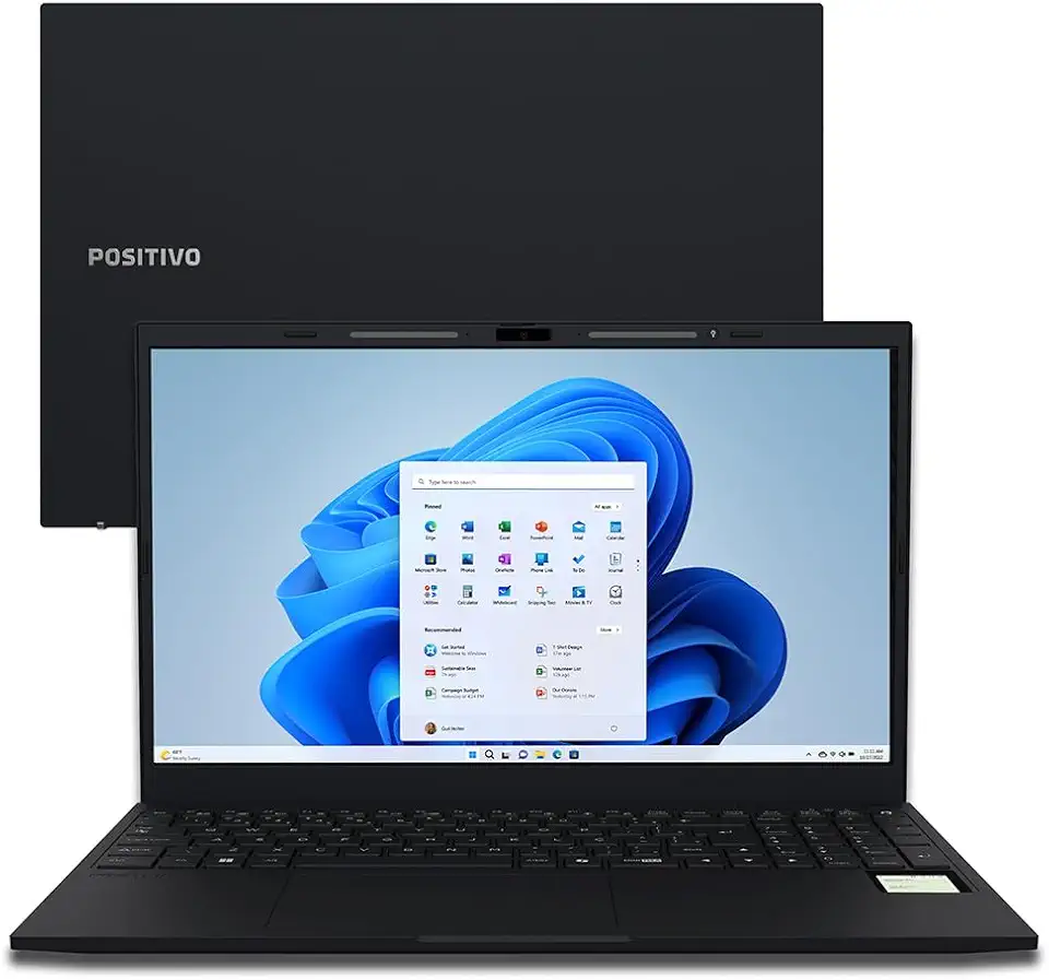 Notebook Positivo Vision R15M AMD Ryzen 5-5625U Windows 11 Home 32GB RAM 512GB SSD Wi-Fi 6 Tela 15” Full HD IPS Antirreflexo - Minitela e Tecla Copilot - Permite upgrade de memória RAM e SSD - Preto