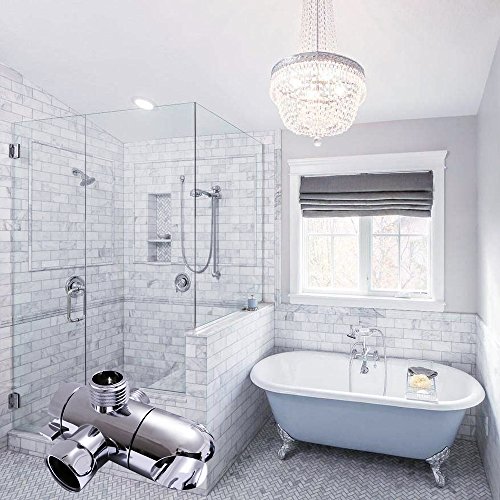 3 Way Shower Diverter Valve Mount 1/2-Inch, SYIDINZN Universal Handheld Shower Arm Diverter Splitter with Shower Head Holder for Handshower Showering Components - Chrome (Shower Arm Mount-A)