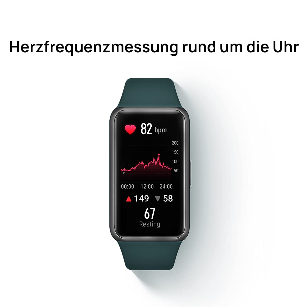 HUAWEI Band 6 - 96 Workout Modi - 1,47'' AMOLED Display - Continu Sp02 Meting - Hartslagmonitoring - Slaaptracker - Batterijduur Van 2 Weken - Groen HUAWEI Band 6 - 96 Workout Modi - 1,47'' AMOLED Display - Continu Sp02 Meting - Hartslagmonitoring - Slaaptracker - Batterijduur Van 2 Weken - Groen
