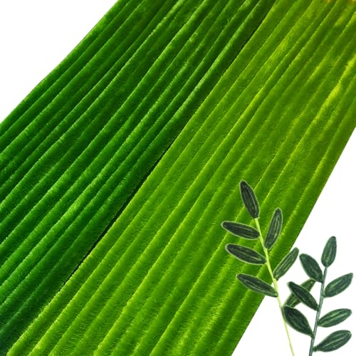 FANGZIDM set van 200 pijpenreinigers groen 300x6mm, pijpenputters voor knutselen, creatieve DIY kerstboom, bloemen en dieren decoraties