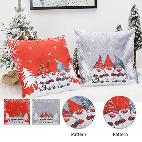 HEALLILY 2 Peças de Almofadas de Natal para Boneco de Neve de Inverno Papai Noel para Casa Fronhas Q