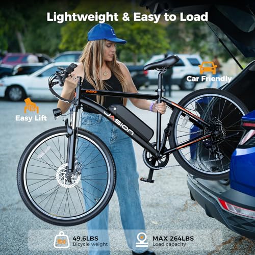 Image of Jasion EB5 Electric Bike for Adults 26 inch tire with 1000W Peak Motor | Removable Battery Commuting Electric Mountain Bike,Up to 40Miles,7-Speed and Front Fork Suspension Ebike