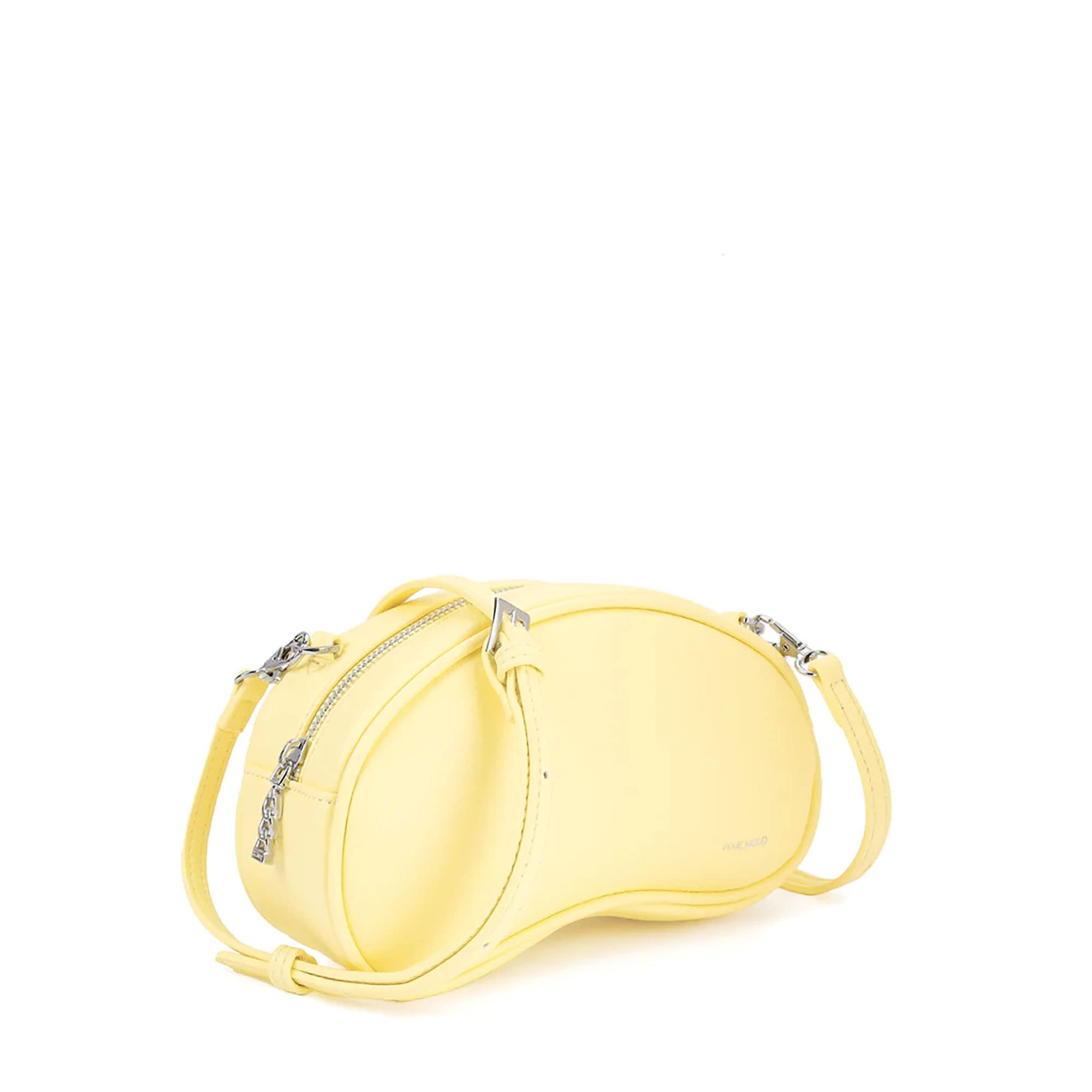 Pixie Mood IncPixie Mood BEAN-CL-LMNPB-OS Pebbled Exterior Recycled Vegan Leather Clutch Crossbody Purse, Lemonade Yellow