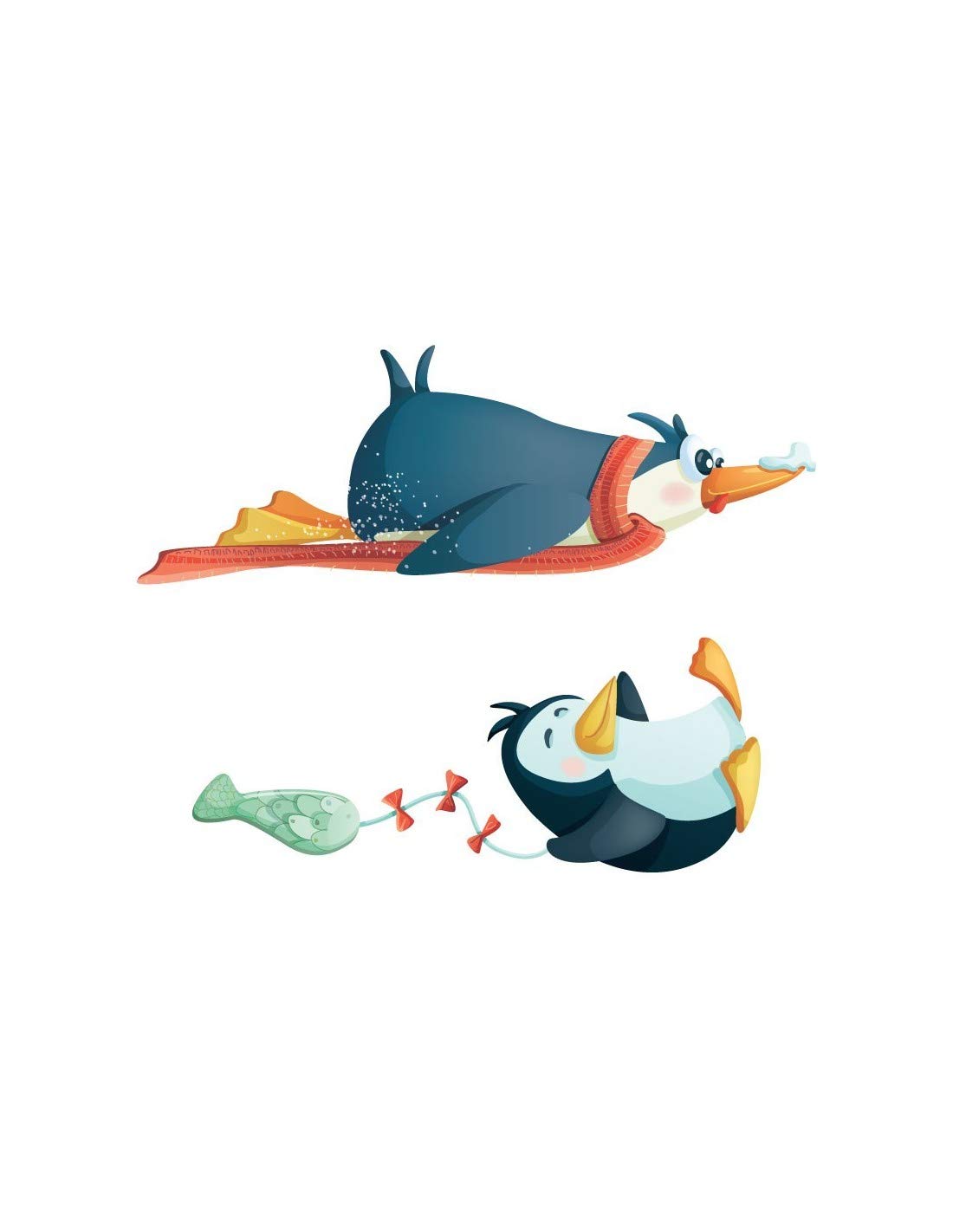 Sticker Polaire Pingouins Joueurs pour créer un coin lecture cocooning bébé