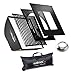 Produktbild Walimex pro Softbox mit Gitter 90x90cm Inkl Multiblitz P Adapter 3cm Grid, Masken Diffusor Lichtformer 360° drehbar hitzeresistent Ideal für Produktfotografie Fotolicht für Unterwegs & im Studio