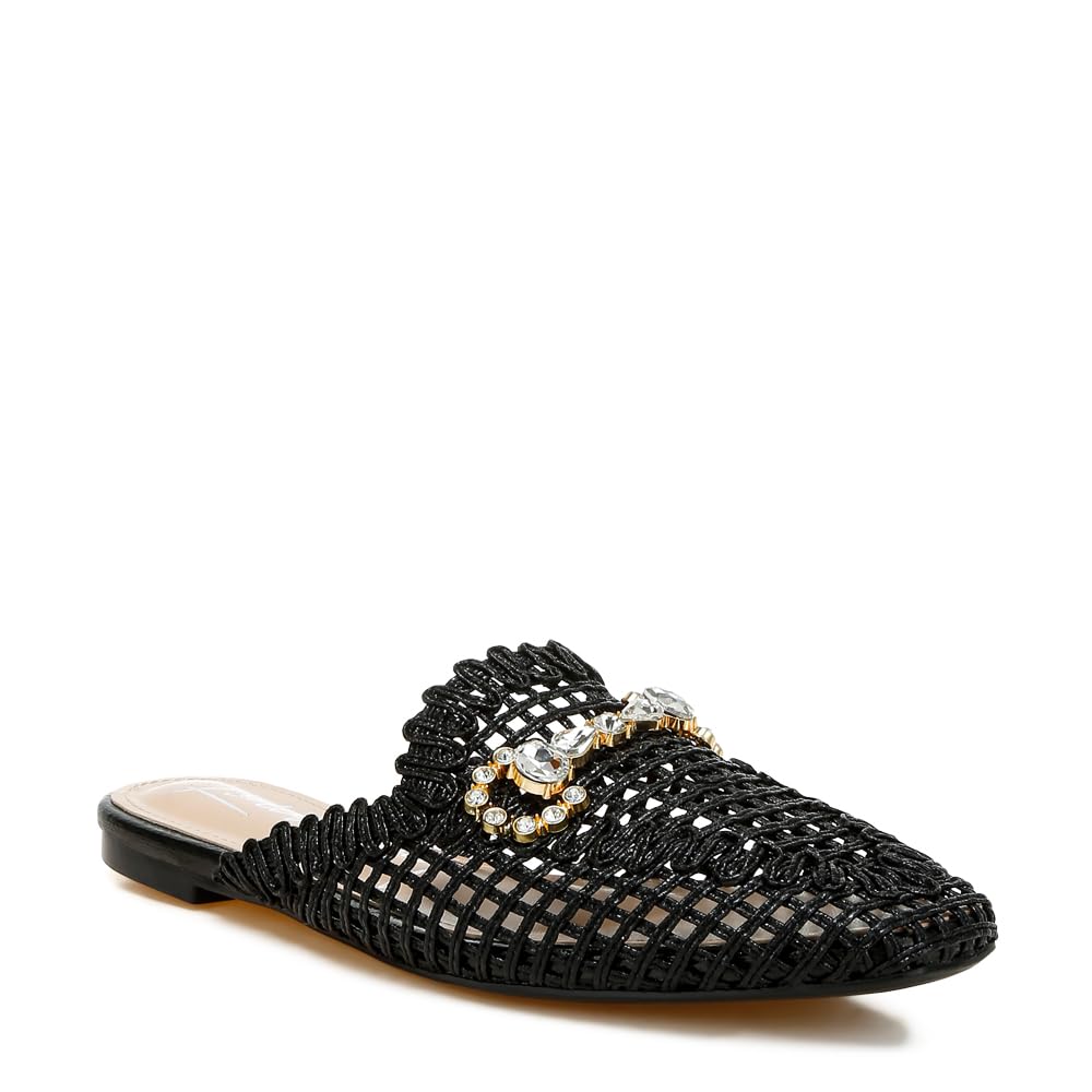london rag Metallic Woven Diamante Mules-picture-17