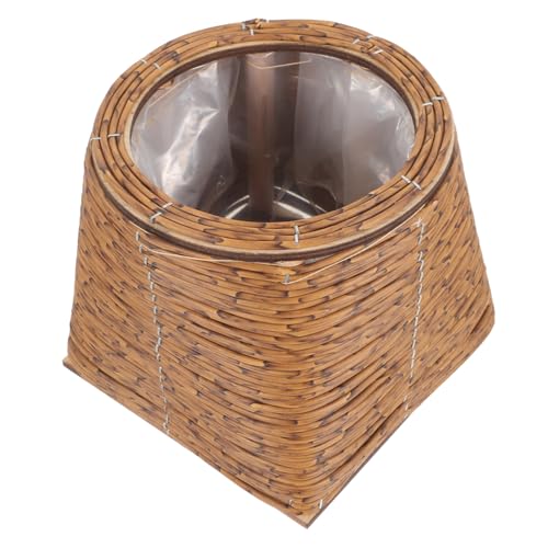 MINAOLULUS Rattan Woven Flower Basket for Indoor Plants Hand Woven Storage Basket for Organizing Sundries Rustic Decorative Planter for Home Decor and Plant Display