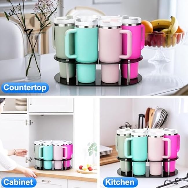 Water Bottle Organizer | Tumbler Holder Organizer | 6-Slot Storage Stand Wine Rack | Versatile | Resists Shattering Effectively | 40x23x10cm | for Cup Drink Pantry