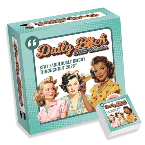 2026 Daily B*tch Desk Calendar – Funny Sarcastic Quote Peel-Off Gift for Women – Ideal Christmas, Secret Santa Office Gift for Female Coworker or Stocking Filler – With Stand & UK Dates