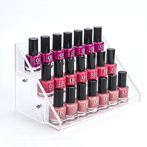 Gospire Acrylic Clear 3 Tiers Cosmetic Nail Polish Varnish Table Rack Display Stand Rack Organiser
