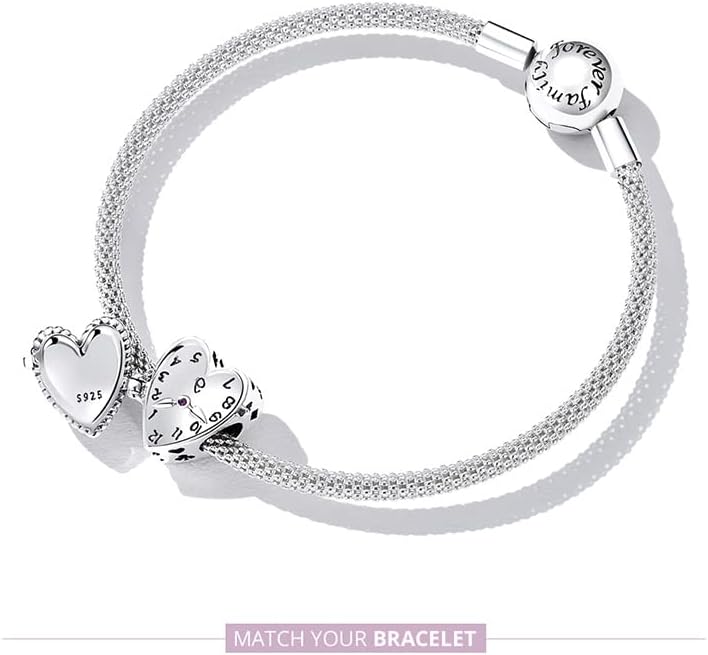 Love You Lock Key fit Pandoras Charms Bracelets 925 Sterling Silver Charms Dangle Heart Beads Birthday Anniversary - Image 7