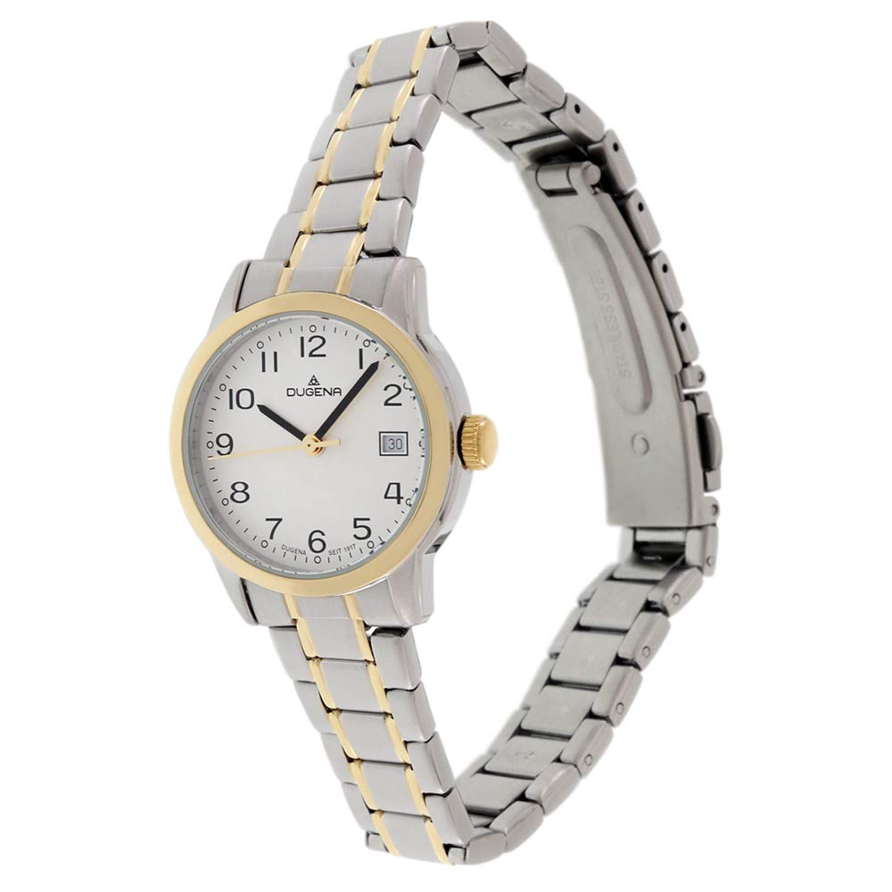 Dugena Damen Armbanduhr Vega Edelstahl 29mm silber/gold