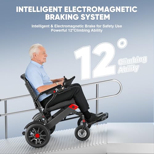 Image of Electric Wheelchair for Adults, 24Miles Travel Range Heavy Duty Motorized Wheelchair for Seniors, Max Support 350lbs, All Terrain Power Wheelchairs for Home & Outdoor, Airline Approval