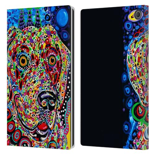 Housse Cuir Amazon Fire Max 11 2023 Portefeuille Lune Chiens 2 Anti-Choc