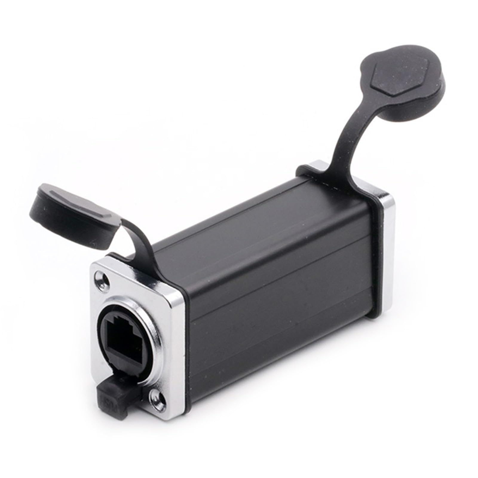10 szt. łącznik RJ45 żeńskie złącze sieciowe Ethernet do montażu na panelu prosty adapter (10 x metal-90 mm)