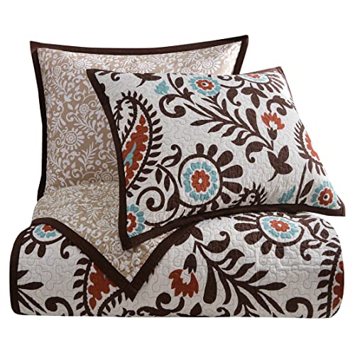 Image of Paseo Road Rebecca 3 Piece Queen Paisley Cotton Reversible Quilt Set