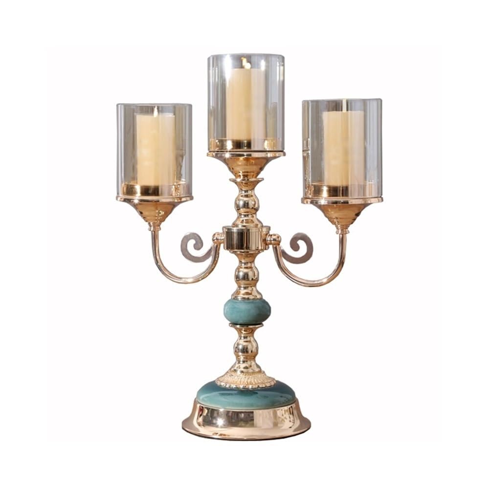 Candlestick Holder Light Three-head Candle Holder Retro Romantic Table Decoration