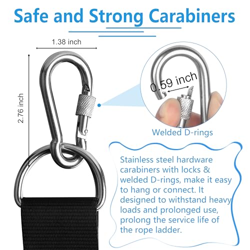 image for Itayak Boat Rope Ladder, 7 Step Boat Ladder, Foldable Assist Boarding 