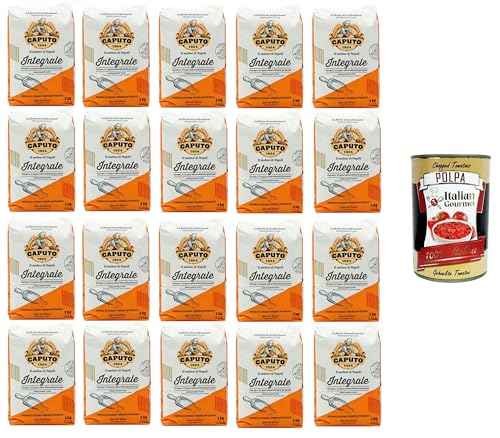 Caputo Harina de trigo blando integral 20x1kg + Italian Gourmet polpa 400g