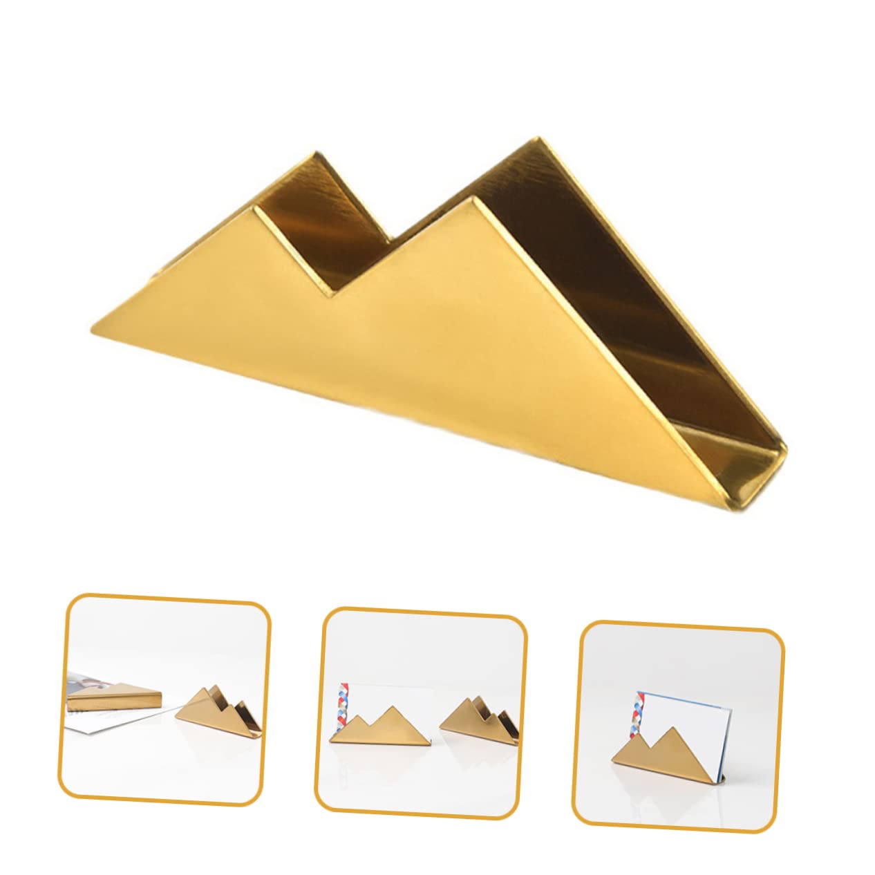 Baluue 4 Pezzi Stand Card Organizer Decorativo Da Visita In Acciaio Per Carte D'Oro In Acciaio Display Da Ufficio Scrivania Da Lavoro In Metallo