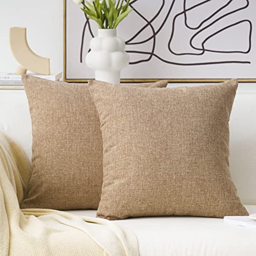 Home Brilliant Linen Throw Pillow Covers (Set of 2)