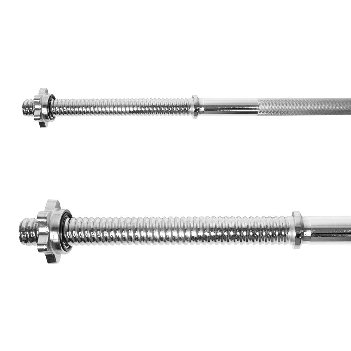 GymBeam Bilanciere Dritto Cromato Lifter 30mm in Acciaio, Bilanciere Cromato da Palestra per Pesistica 150cm, Peso 10kg, capacità di Carico 136kg, con Fermi a Forma di Stella.