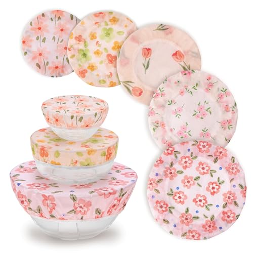 5 PCS Reusable Bowl Covers for Bread Proofing, Beeswax Bowl Cover...