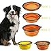 COMSUN 2-Pack Extra Large Size Collapsible Dog Bowl, Foldable Expandable Cup Dish for Pet Cat Food Water Feeding Portable Travel Bowl Orange and Yellow