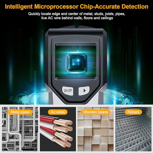 Stud Finder Wall Scanner - 5 in 1 Stud Detector with Intelligent Microprocessor Chip and HD LCD Display, Stud Sensor Beam Finders for the Center and Edge of Wood AC Wire Metal Studs Joist Pipe - Thumbnail 2