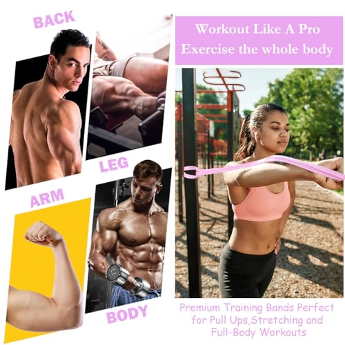 Image of 8 Pcs Resistance Bands Pull up Bands Pull up Assistance Bands Exercise Workout Bands for Working Out Muscle Training Physical Therapy Muscle Training Men and Women