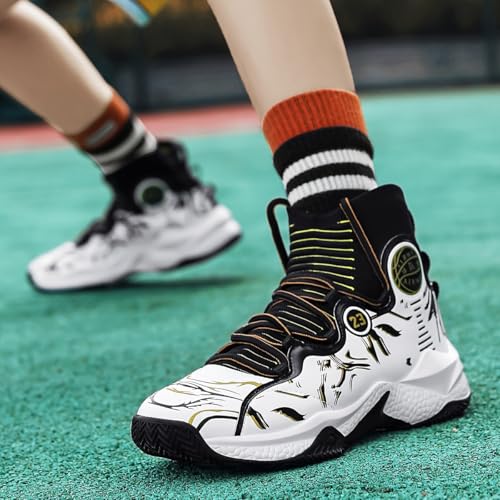 Men's High-Top Basketball Sneakers - Breathable, Non-Slip Rubber Sole with Shock Absorption, Durable & Stylish for Running and Casual Wear4