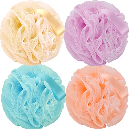 Farmoga SHOWER BALL-4P-50G-002 Bath Loofah Sponge Body Scrubber Shower Sponge Exfoliating Mesh Pouf Shower Ball Bath Sponges cover
