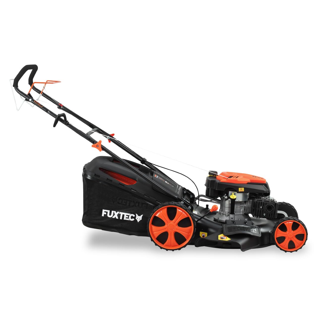 Kosiarka spalinowa FUXTEC 4w1 FX-RM5396, 5,3 KM, szer. koszenia 53 cm, regulacja 25–75 mm, kosz 70 l, funkcja mulczowania i wyrzut boczny