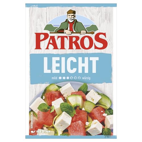 Patros Leicht mild-würziger Hirtenkäse - Käse in Salzlake - Pur, zum Salat & zum Überbacken, 150 g