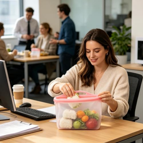 Bolsas de silicona reutilizables para llevar frutas y comida de camping o a la oficina 4
